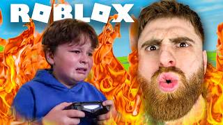 Kinderen Ragebaiten op Roblox