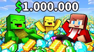 JJ and Mikey Have 1,000,000 DOLLARS in Minecraft!