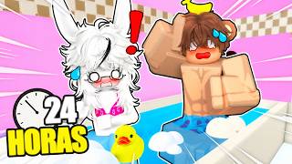 24 HORAS EN EL BAÑO CON ZUU 😱😱!! (BROOKHAVEN)