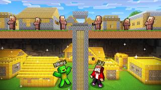JJ and Mikey found a SECRET RICH VILLAGE in Minecraft!