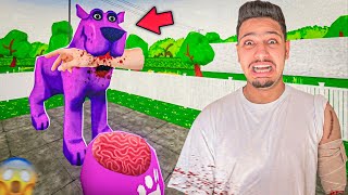 للاسف⁉️كلبي العملاق اكل كل جيراني😰و يريد اكلي انا ايضا😱-Pepper the Giant Purple Dog