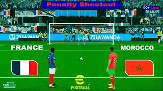 eFootball 2021 MOROCCO vs FRANCE. Video Game Simulation - Penalty Shootout.