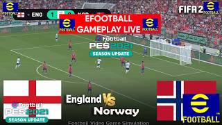 eFootball Pes 2021 - NORWAY VS ENGLAND LIVE | FIFA WORLD CUP SIMULATION