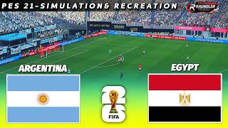 🔴LIVE - ARGENTINA vs EGYPT | FIFA World Cup 2026 | Round of 16 | PES 21 Pre-Recorded Simulation